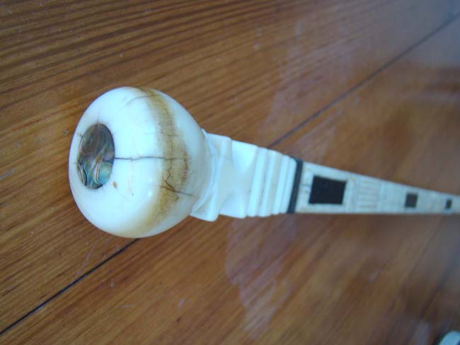 A 19th century whalebone walking stick with whale ivory knob and baleen inlays circa 1850 — image 4